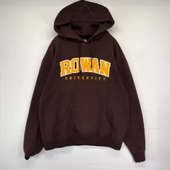 古着 チャンピオン Champion パーカー スウェット ROWAN フーディ カレッジロゴ プルオーバー ワッペン L  ブラウン メンズ