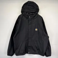 古着 カーハート Carhartt ナイロンジャケット フルジップ ワンポイントロゴ 大きいサイズ ストームディフェンダー 2XL  ブラック メンズ