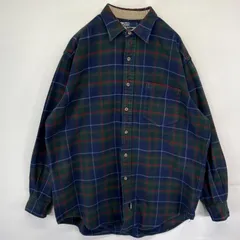 古着 80's/80年代 ヴィンテージ ポロバイラルフローレン Polo by Ralph Lauren 長袖シャツ ヘビーネルシャツ チェック M  ブルー系 メンズ