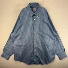 古着 ブルックスブラザーズ Brooks Brothers 長袖シャツ ボタンダウン XL  ブルー系 ストライプ メンズ
