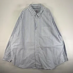 古着 ブルックスブラザーズ Brooks Brothers USA製 長袖シャツ ボタンダウン USA製 2XL  ブルー系 ストライプ メンズ