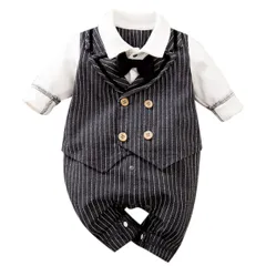 【特価商品】前開き 蝶ネクタイ 赤ちゃん ロンパース 服 スーツ 出産祝い 入園式 男の子 誕生日 お食い初め ベビーフォーマル 結婚式