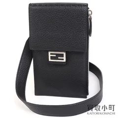 フェンディ【FENDI】 レザー フォンポーチ FF ブラック クロスボディ スリング ショルダーバッグ ポシェット 斜め掛け 7AS034 ADYW F0GXN PHONE POUCH FFのサムネイル