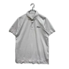 中古 メンズ タイトリスト Titleist 半袖ポロシャツ L 白 ホワイト ボタンダウン 星柄