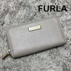 FURLA グレージュ レザー キーケース - メルカリ