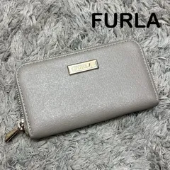 FURLA フルラ コインケース 小銭入れ ラウンドファスナー レザー グレーのサムネイル