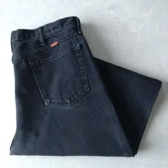 ■古着 RUSTLER ラスラー ブラックジーンズ デニムパンツ Wrangler姉妹ブランド 黒 W38L32【L5925】