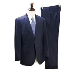 mila schon 2つボタン シングルスーツ 袖口3つボタン A6 M 光沢のあるダークネイビー 濃紺色 ワンタック 春秋冬 6330 6ND002 【送料無料】【中古】【メンズビジネス】202604