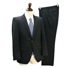 JOHN PEARSE 2つボタン シングルスーツ 袖口4つボタン A5 M ダークグレー ストライプ ノータック 春秋 合物 899692-2 6ND006 【送料無料】【中古】【メンズビジネス】202604