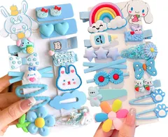 【人気商品】かわいい カラフル 髪飾り 女の子 女の子 キッズ 誕生日 おしゃれ 子供 子供 髪留め 髪ゴム ヘアアクセサリー プレゼント（ブルーシリーズ） ヘアゴム 28点豪華セット ヘアピン ヘアクリップ MAEXUS
