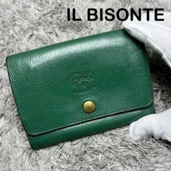 IL BISONTE イルビゾンテ 二つ折り財布 本革 レザー グリーン ユニセックス