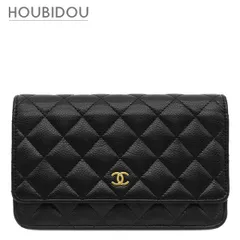 シャネル CHANEL チェーンウォレット マトラッセ チェーンウォレット キャビアスキン ブラック ゴールド金具 ランダムシリアル 【保存袋】【中古】