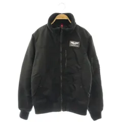 アルファ ALPHA TA1672-001 OODED RIB JACKET フライトジャケット ブルゾン 中綿 M ブラック /ES ■GY12