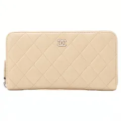 CHANEL シャネル マトラッセ ラウンド長財布  キャビアスキン ベージュ（シルバー金具）レディースウォレット 財布   【中古】【送料無料】のサムネイル
