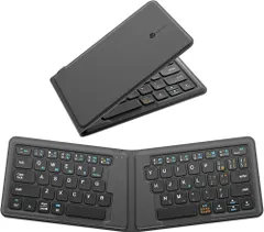 【HY】【新品】IC-BK06 折りたたみ式 Bluetooth キーボード スリム軽量 360度開閉 パンタグラフ式 静音 3台切替対応 iOS Android Windows コンパクト 携帯用[ゆうパケット発送、送料無料]HY004