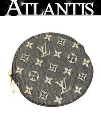 ルイヴィトン Louis Vuitton ポルトモネ・ロン コインケース 小銭入れ モノグラムミニ 黒 M92453 【74236】