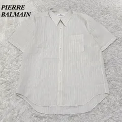 【美品】PIERRE BALMAIN 半袖シャツ ベージュ ストライプのサムネイル