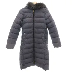 グリーンレーベルリラクシング ユナイテッドアローズ green label relaxing ダウンコート 38 紺 ネイビー ファー付きフード 長袖 キルティング /ML ■ECG003