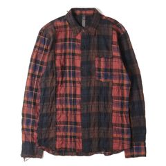 ケムリ KMRii ロングチェックシャツ ブリーチ加工 サーペントクロス