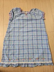 チェックギンガム さくらんぼ刺繍 ONE PIECE 130