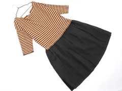MACKINTOSH PHILOSOPHY マッキントッシュフィロソフィー ボーダー シフォン ドッキング ワンピース size38/黒ｘベージュ ■◇ レディースのサムネイル