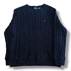 POLO Ralph Lauren 正規品認証 ネイビ ケーブル ニット