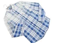 BLUE BLUE ブルーブルー チェック ボタンダウン シャツ sizeS/白ｘ青 ■◇ メンズ