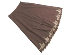 LAURA ASHLEY ローラ アシュレイ 裾刺繍 ロング スカート size9/ブラウン ■◇ レディース