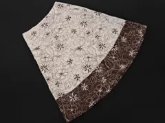 TRANS WORK トランスワーク 花刺繍 Aライン 台形 スカート size40/白ｘ茶 ■◇ レディースのサムネイル