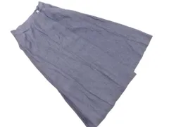 MARGARET HOWELL マーガレットハウエル リネン100% ロング 巻き ラップ スカート size2/紺 ■◇ レディース