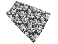 Leilian レリアン 花柄 Aライン 台形 スカート size13/黒ｘ白 ■◇ レディース