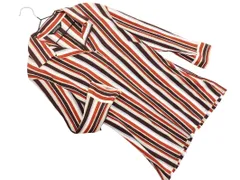 MACPHEE マカフィー トゥモローランド マルチカラー ストライプ プルオーバー シャツ 白ｘ茶 ■◇ レディース