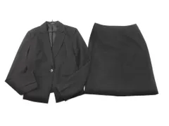 COMME CA ISM コムサイズム ストライプ セットアップ ジャケット スカート スーツ sizeM/黒 ■◇ レディース