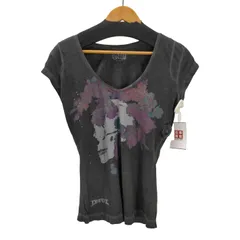 ディーゼル DIESEL スカルローズ プリント Uネック Tシャツ Y2K レディース 表記無 