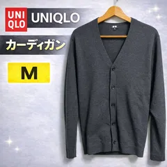 UNIQLO ユニクロ ミラノリブ Vネックカーディガン グレー M