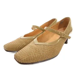 Sara Nirico by 銀座ヨシノヤ 編み込み パンプス スクエアトゥ 24.5 ベージュ /FF