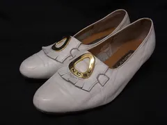 LANCEL ランセル レザー ヒール パンプス 表記サイズ23 1/2 (約23.5cm) 靴 シューズ レディース アイボリー系×ゴールド系 DJ5048のサムネイル