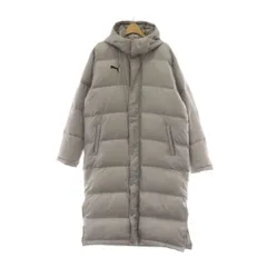 プーマ PUMA ベンチコート ダウン M グレー ダブルファスナー フード付き /AU ■GY69