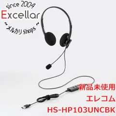 [bn:10] 【新品訳あり(箱きず・やぶれ)】 ELECOM　小型両耳ノイズリダクションヘッドセット HS-HP103UNCBK　ブラックのサムネイル