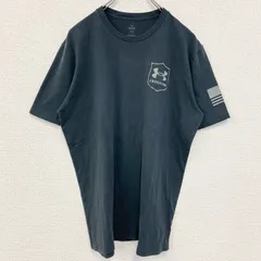 古着 used　UNDER ARMOUR アンダーアーマー　半袖ワンポイントTシャツ　バックプリント　黒　ブラック　Lサイズ　