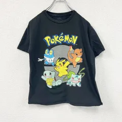 古着 used　POKEMON　ポケモン　半袖プリントTシャツ　アニメT　キャラクターT　黒　ブラック　Lサイズ