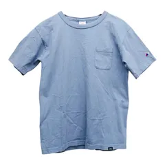 Champion チャンピオン USA製 Tシャツ ポケットT 水色 Mサイズ 袖ロゴ ワンポイント 無地 古着 メンズ レディース  アメリカ製 シンプル ストリート カジュアル 半袖 夏服 人気 定番