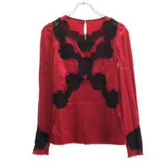 DOLCE&GABBANA ドルチェ＆ガッバーナ レースシルクプルオーバーブラウス F7691T/FURAG レッド 36のサムネイル