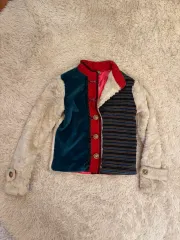 ヴィンテージ MULTI COLOR ゴールド ファー ジャケット 44