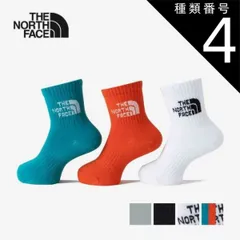 種類4：MG/JM ザ・ノース・フェイス THE NORTH FACE 靴下 キッズ 3足セット TNF ジャカード ロゴ 3P クルー ソックス NNJ82411 K J LOGO 3P CREW 消臭 白 黒 クルーソックス 子ども まとめ買い 子供 通園