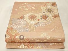 V3207 ○高級 正絹 唐織 六通 袋帯 華文 花文 - メルカリ