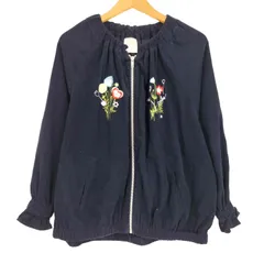 スカラー ScoLar 花刺繍 ギャザー コーデュロイ ジップアップブルゾン レディース JPN：M のサムネイル
