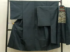 平和屋着物■男性　紬　アンサンブル　千歳茶色　正絹　逸品　BAAW6930mz