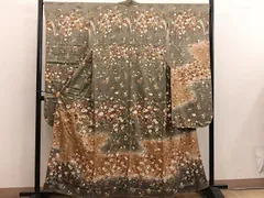 平和屋着物■豪華振袖　駒刺繍　菊花文　暈し染め　金彩　鈴乃屋扱い　正絹　逸品　BAAX0212mz