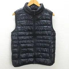 g■ユニクロ/UNIQLO ウルトラライトダウンベスト【XL】黒/LADIES/K25【中古】■